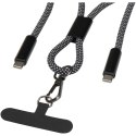 SMART 65 W - kabel ładujący wykonany z tworzywa sztucznego RPET, ze smyczą czarny