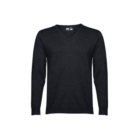 THC MILAN. Męski sweter V-neck z bawełny i poliamidu