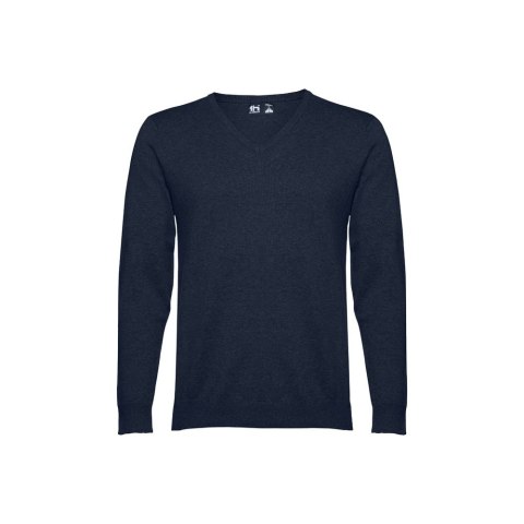 THC MILAN. Męski sweter V-neck z bawełny i poliamidu