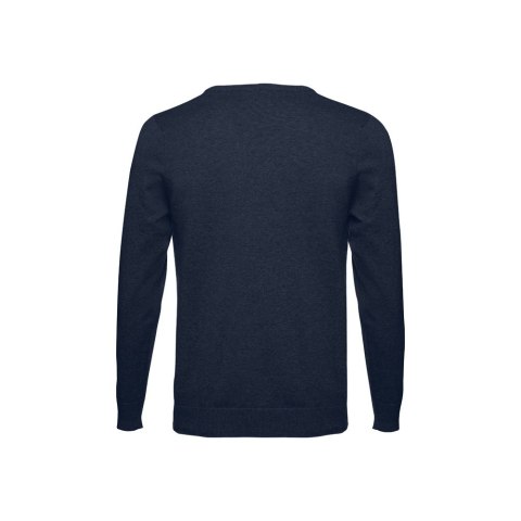 THC MILAN. Męski sweter V-neck z bawełny i poliamidu