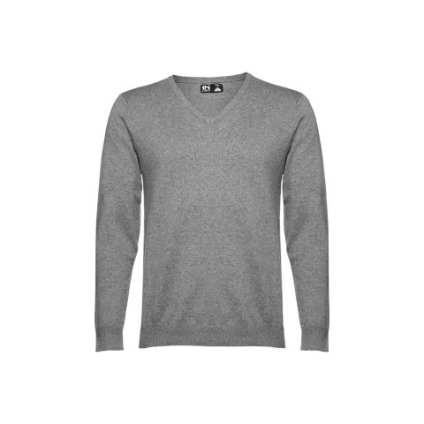 THC MILAN. Męski sweter V-neck z bawełny i poliamidu