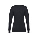 THC MILAN WOMEN. Damski sweter z dekoltem V-neck z bawełny i poliamidu