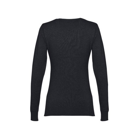 THC MILAN WOMEN. Damski sweter z dekoltem V-neck z bawełny i poliamidu
