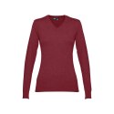 THC MILAN WOMEN. Damski sweter z dekoltem V-neck z bawełny i poliamidu