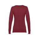 THC MILAN WOMEN. Damski sweter z dekoltem V-neck z bawełny i poliamidu