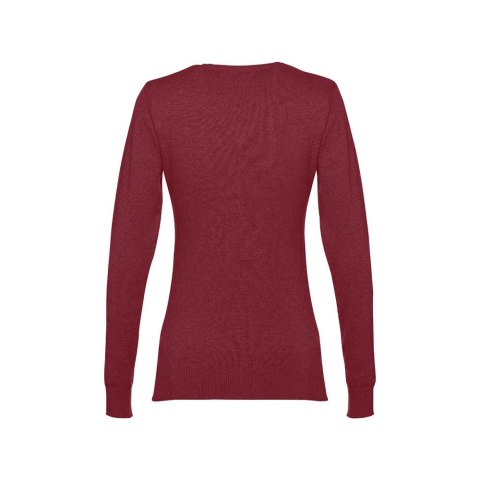 THC MILAN WOMEN. Damski sweter z dekoltem V-neck z bawełny i poliamidu