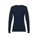 THC MILAN WOMEN. Damski sweter z dekoltem V-neck z bawełny i poliamidu