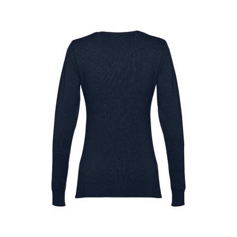 THC MILAN WOMEN. Damski sweter z dekoltem V-neck z bawełny i poliamidu
