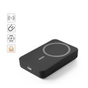 AMPERE 10. Magnetyczny power bank 10 000 mAh z superszybką ładowarką bezprzewodową 15 W wykonany w ABS pochodzącego z recyklingu
