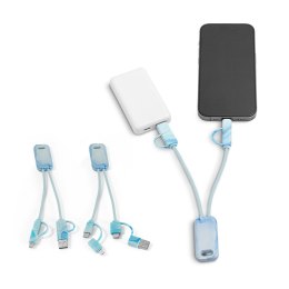 BERNERS. Superszybki kabel USB 6 w 1 wykonany w przetworzonego PET (100% rPET)