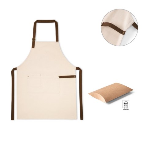 HOLM. Fartuch z płótna 100% bawełny (320 g/m²) z metalowymi detalami