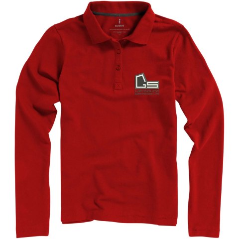 Damskie polo Calgary z długim rękawem 180 g/m² czerwony (38087255)
