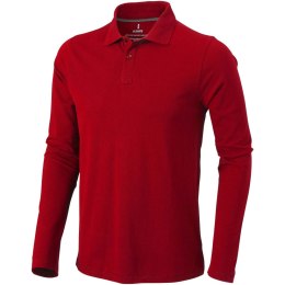 Męskie polo Calgary z długim rękawem 180 g/m² czerwony (38086255)