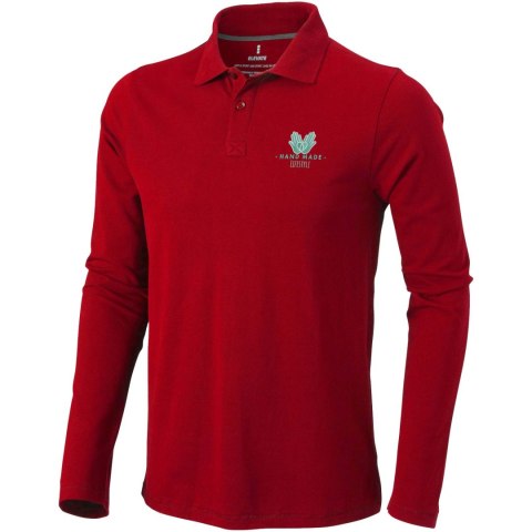 Męskie polo Calgary z długim rękawem 180 g/m² czerwony (38086255)
