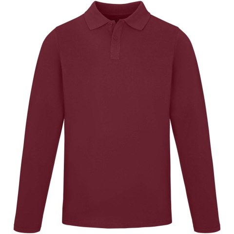Męskie polo Calgary z długim rękawem 180 g/m² głęboki bordowy (38086223)
