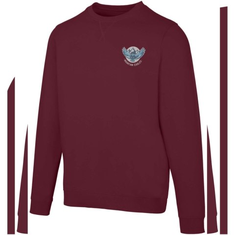 Jasper organiczna bluza unisex z recyklingu o gramaturze 280 g/m² z okrągłym dekoltem i certyfikatem OCS głęboki bordowy (395612