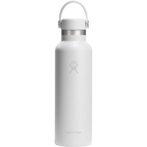 Hydro Flask Standard Mouth 621 ml - termoizolowana butelka na wodę ze stali nierdzewnej, z pokrywką ze słomką. biały (10098901)