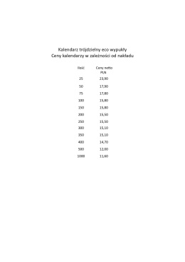 Kalendarz trójdzielny eco