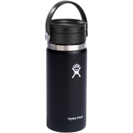 Kubek termiczny Hydro Flask Wide Mouth 473 ml ze stali nierdzewnej, z izolacją termiczną i pokrywką Flex Sip™ czarny (10098890)