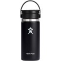 Kubek termiczny Hydro Flask Wide Mouth 473 ml ze stali nierdzewnej, z izolacją termiczną i pokrywką Flex Sip™ czarny (10098890)