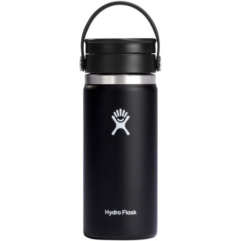 Kubek termiczny Hydro Flask Wide Mouth 473 ml ze stali nierdzewnej, z izolacją termiczną i pokrywką Flex Sip™ czarny (10098890)