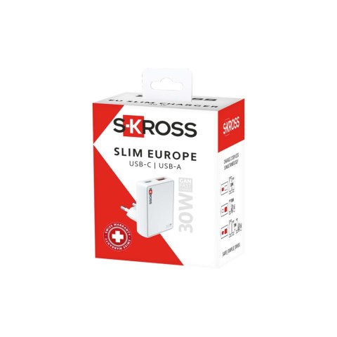 Ładowarka ścienna SKROSS® Slim 30 W (wersja europejska) biały (12461701)