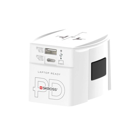 SKROSS® MUV AC65PD - uniwersalna przejściówka z kablem USB-C biały (12462001)