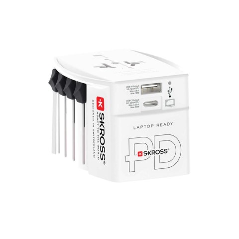 SKROSS® MUV AC65PD - uniwersalna przejściówka z kablem USB-C biały (12462001)