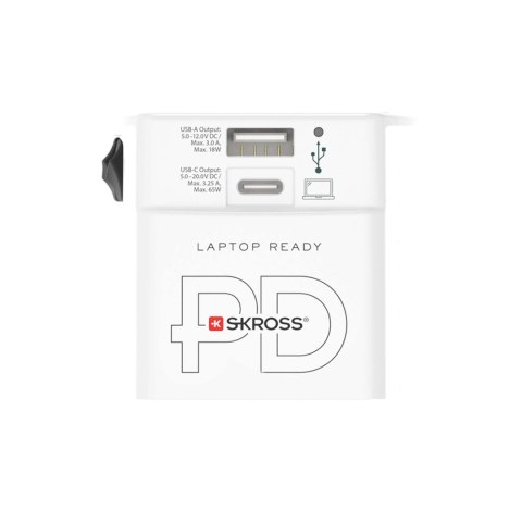 SKROSS® MUV AC65PD - uniwersalna przejściówka z kablem USB-C biały (12462001)