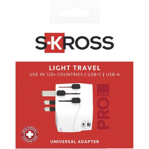 SKROSS® PRO Light USB AC30PD - uniwersalna przejściówka do urządzeń elektrycznych biały (12461501)