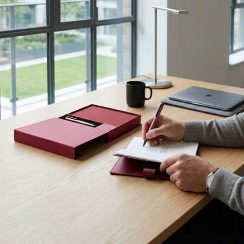 Zestaw upominkowy notes z długopisem Solene, bordowy