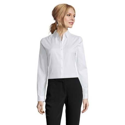 BRODY WOMEN HERINGBON SHIRT Biały M (S02103-WH-M)