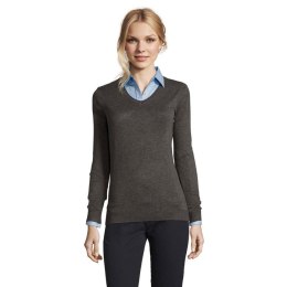 GLORY WOMEN V-NECK SWEATER charcoal melange L (S01711-CE-L)