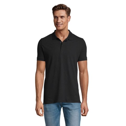 PHOENIX MEN ELASTANE POLO Czarny / Czarny opal M (S01708-BK-M)