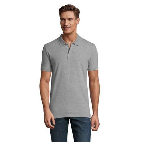 PHOENIX MEN ELASTANE POLO grey melange S (S01708-GY-S)