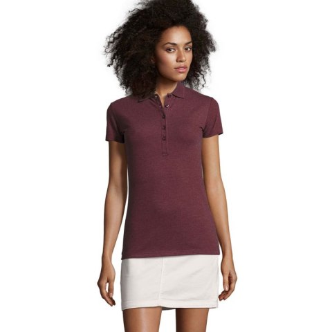 PHOENIX WOMEN ELASTANE POLO melanż czerwonobrunatny L (S01709-HX-L)