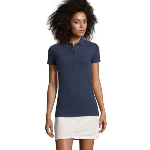 PHOENIX WOMEN ELASTANE POLO melanż denim M (S01709-HD-M)