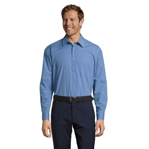BALTIMORE POPLIN MEN SHIRT mid blue 3XL (S16040-MB-3XL)