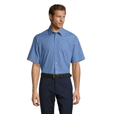 BRISTOL POPLIN MEN SHIRT mid blue L (S16050-MB-L)