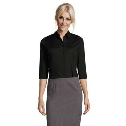 EFFECT STRETCH WOMEN SHIRT Czarny / Czarny opal S (S17010-BK-S)
