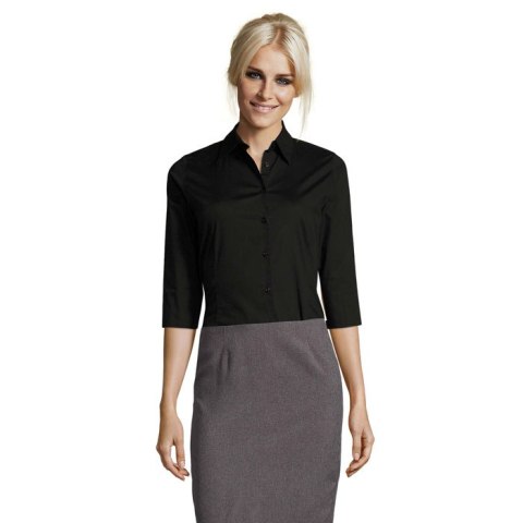 EFFECT STRETCH WOMEN SHIRT Czarny / Czarny opal XS (S17010-BK-XS)