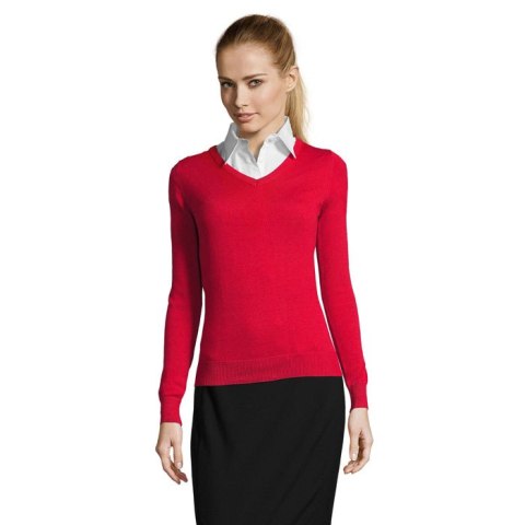 GALAXY WOMEN V-NECK SWEATER Czerwony M (S90010-RD-M)