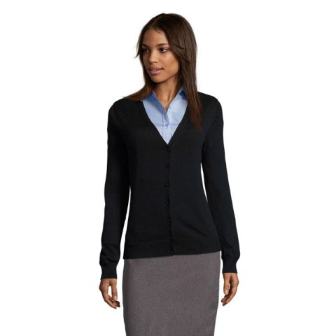 GOLDEN WOMEN V NECK CARDIGA Czarny / Czarny opal XL (S90012-BK-XL)