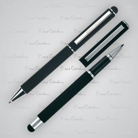 Zestaw piśmienny długopis i pióro kulkowe soft touch CLAUDIE kolor Czarny