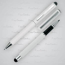 Zestaw piśmienny długopis i pióro kulkowe soft touch CLAUDIE kolor Biały