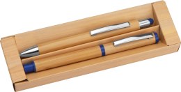 Bambusowy zestaw piśmienny kolor Niebieski