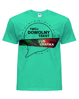 T-shirt PREMIUM z twoim napisem lub grafiką | Turkusowy