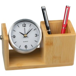 Zegar biurkowy z organizerem kolor Beżowy