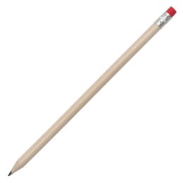 Ołówek z gumką, czerwony/ecru