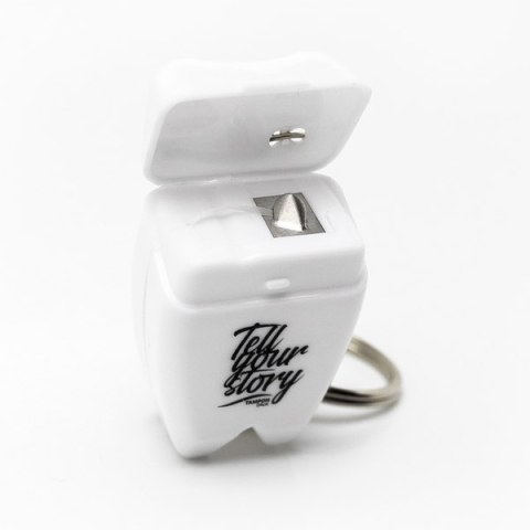 Brelok Toothy z nicią dentystyczną, biały